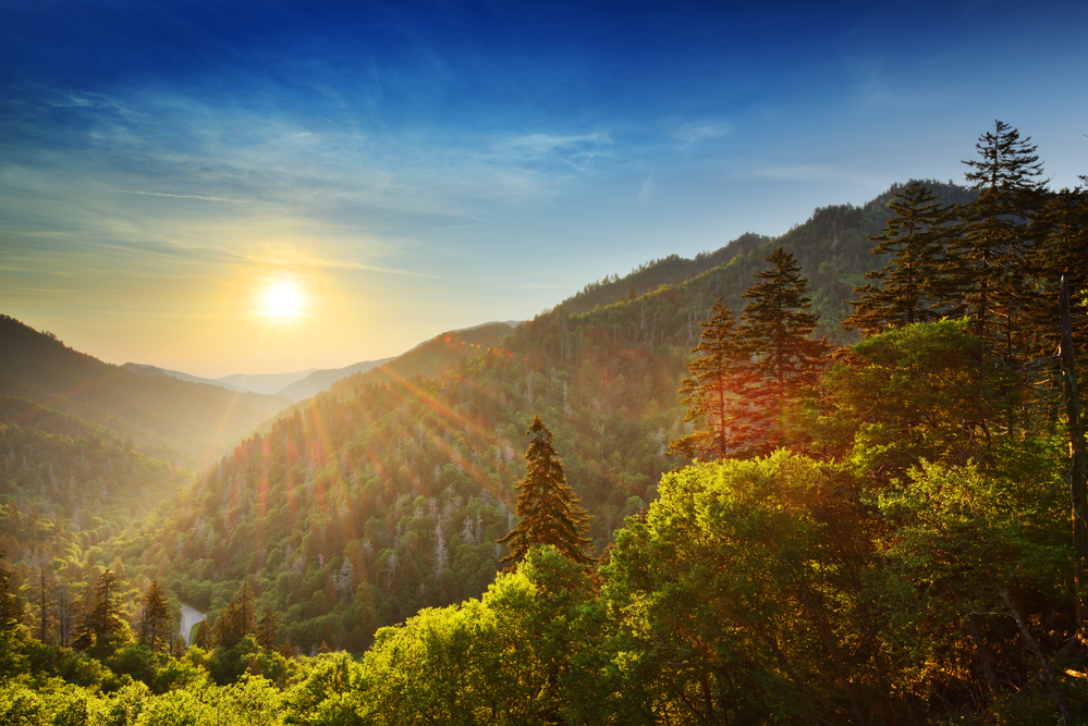 Smoky Mountains Tennessee at Sunset